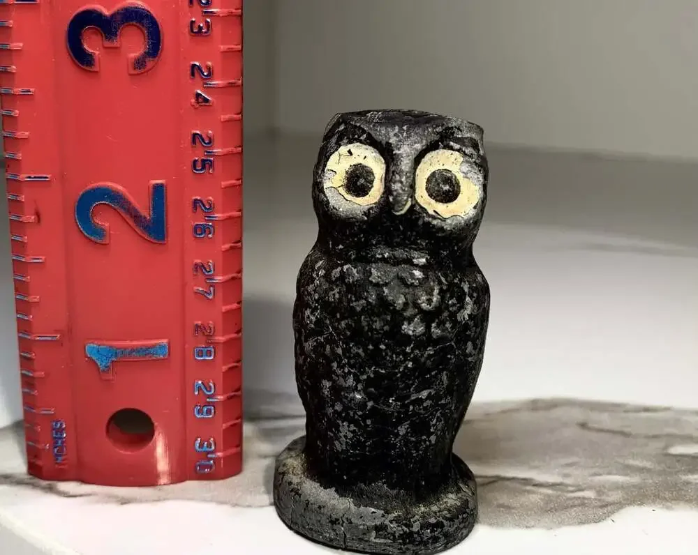 Cast Iron Antique Owl Paperweight black